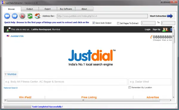 Justdial Data Extractor Software 1