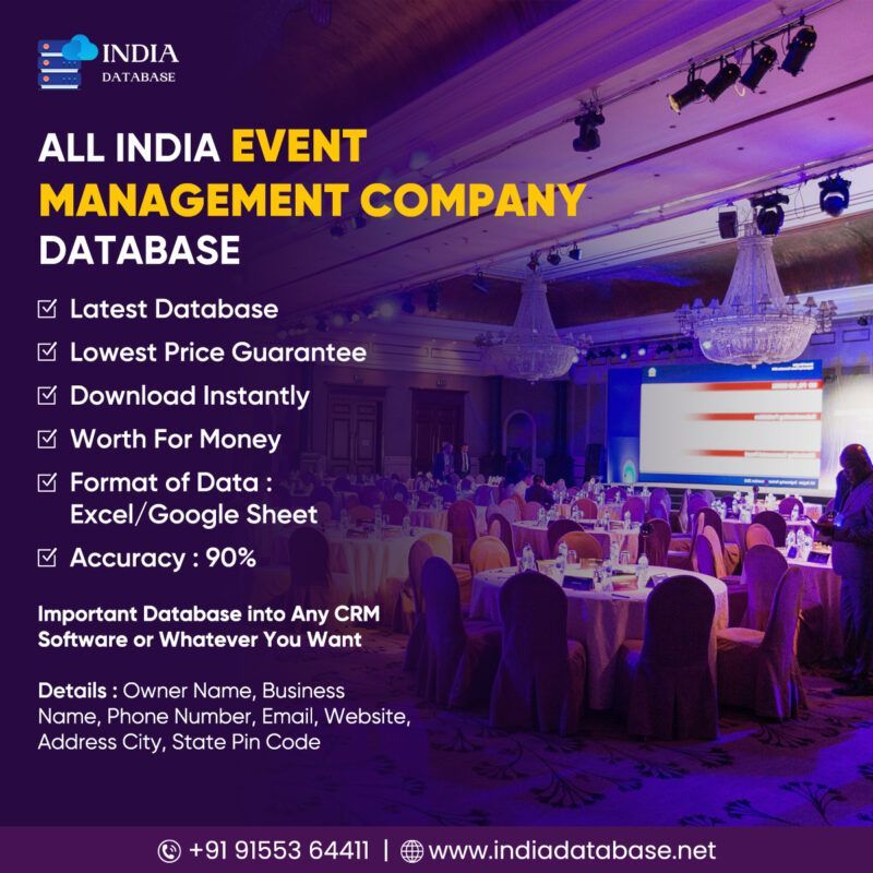 All India Event Management Company Database