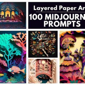 100 Midjourney Layered Paper Art Prompts | Unleash Your Creativity | Instant Access | Copy and Paste