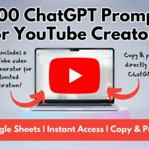 1000 ChatGPT Prompts for YouTube Creators: Boost Your Channel with Expert YouTube Idea Generator & Strategies for Success