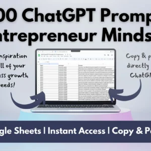 1100 ChatGPT Prompts for Entrepreneurs | Mindset Mastery for Entrepreneurs | AI-Powered Entrepreneur’s Toolkit | Copy & Paste | Biz Success