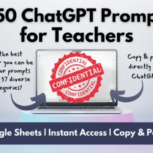 1150 Expert ChatGPT Prompts for Teachers & Lesson Plan Generator | Collection Covering 37 Teaching Categories | Copy/Paste