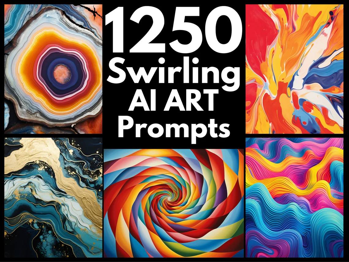 1250 Swirling and Fluid AI Art Prompts