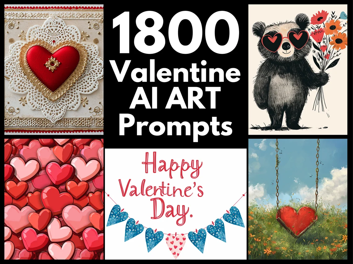 1800 Valentine's Day Graphics AI Art Prompts