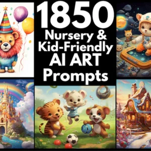 1850 Nursery and Kid Friendly AI Art Prompts | Text-to-image Midjourney Dall-E Stable Diffusion | Digital Wall Art Prints Home Decor Nursery