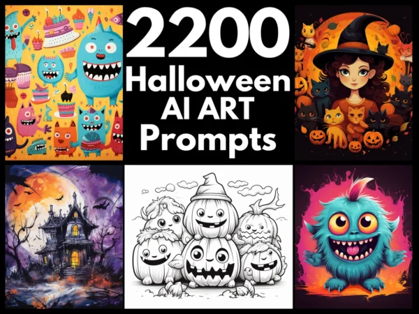 2200 Halloween Graphics AI Art Prompts