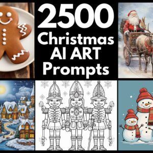 2500 Christmas Graphics AI Art Prompts | Midjourney Dall-E Stable Diffusion | Digital Wall Art Prints Home Winter Fun Christmas Decor
