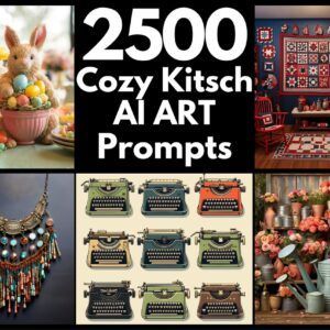 2500 Cozy Kitsch AI Art Prompts | Midjourney Dall-E Stable Diffusion | Cottagecore Grandmillenial Charmingly Chaotic Nostalgic Home Decor