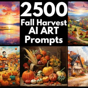 2500 Fall Harvest AI Art Prompts | Midjourney Dall-E Stable Diffusion | Digital Wall Art Prints Home Fall Autumn Thanksgiving Decor