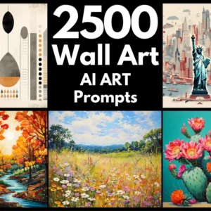 2500 Wall Art AI Art Prompts | Midjourney Dall-E Stable Diffusion | Digital Wall Art Prints Home Decor Minimalist Realist Print Clipart Kit