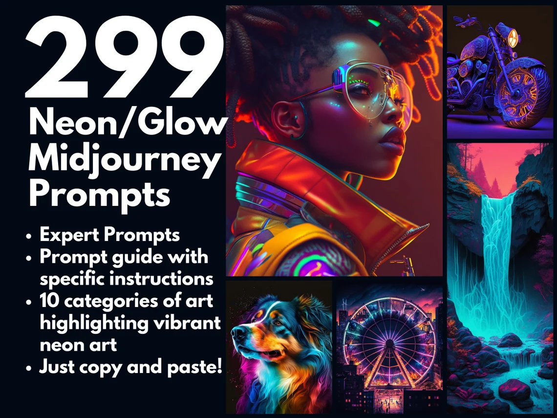 299 Neon Midjourney Prompts