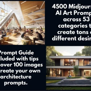 4500 Architecture Midjourney AI Art Prompts – Architecture Design Ideas in Different Styles | Digital Art | Copy and Paste