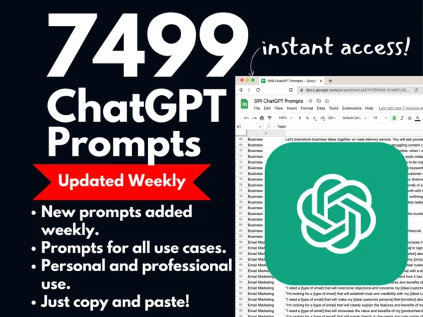 7499+ ChatGPT Prompts