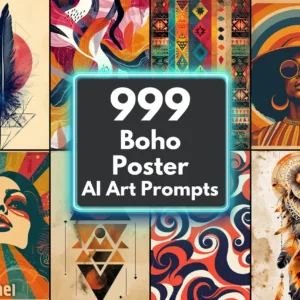 Boho Poster AI Art Prompts | Text-to-image Midjourney Dall-E Stable Diffusion | Digital Art Download Bohemian Printable Wall Art Prints