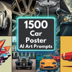 Car Poster Design AI Art Prompts | Text-to-image Midjourney Dall-E Stable Diffusion | Digital Art Download Automobile Designs and Mockups