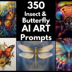 Insect and Butterfly AI Art Prompts | Text-to-image Midjourney Dall-E Stable Diffusion | Digital Wall Art Download Large Printable Wall Art