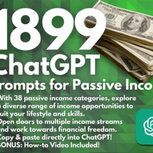 Passive Income ChatGPT Prompts | Digital Product Bestseller Marketing E-Commerce | Make Money Online At Home Income Stream Side Hustle Ebook