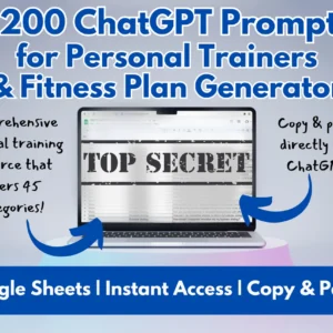 Personal Trainer ChatGPT Prompts with Fitness Plan Generator | Fitness Coach Workout Program Fitness Trainers Looking to Monetize Expertise