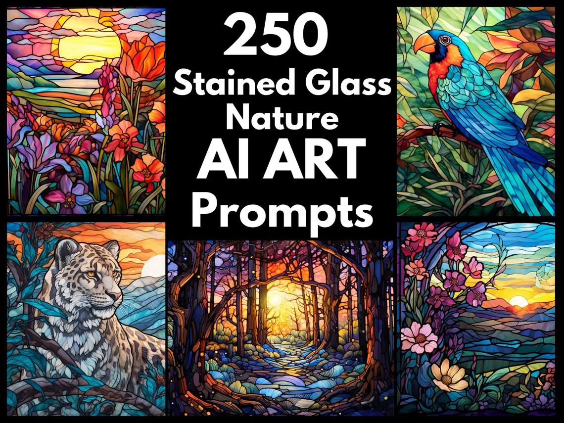 Stained Glass Nature AI Art Prompts