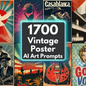 Vintage Poster AI Art Prompts | Text-to-image Midjourney Dall-E Stable Diffusion | Digital Art Download Vintage Wall Art Designs and Trends