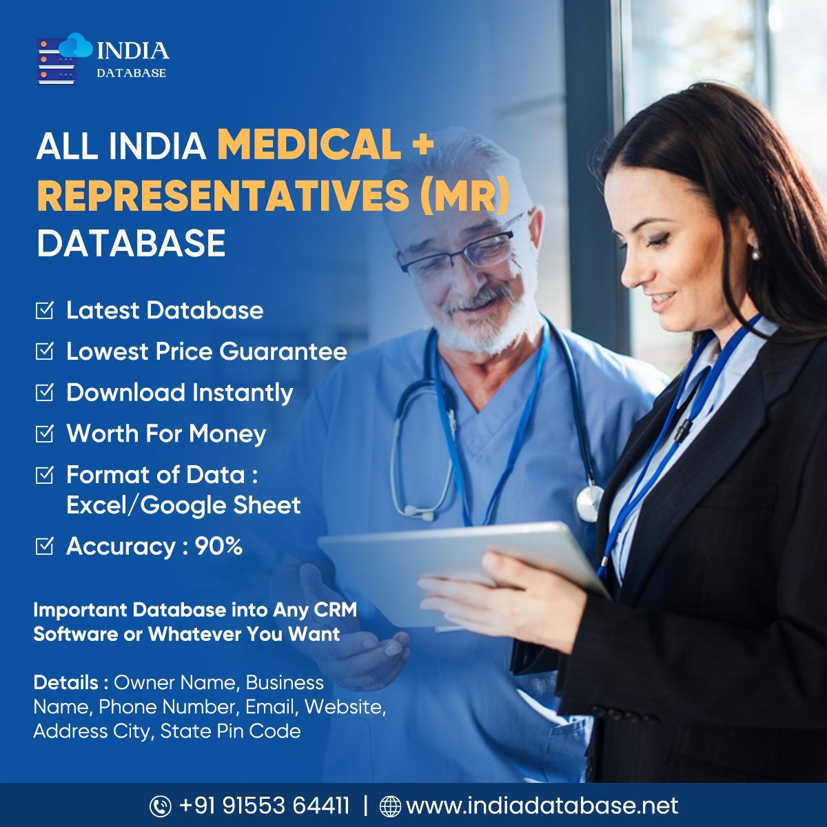 All India Medical + Representatives (MR) Database
